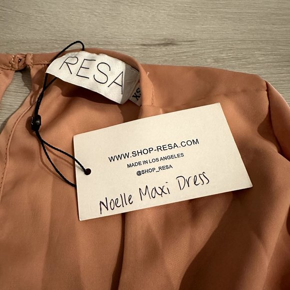 NWT RESA Noelle Sedona Blush Pink Satin Maxi Dress Women's X-Small XS - Picture 5 of 6